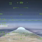 Pantalla del sistema de visión externa del avión X-59 de la NASA durante su primer vuelo supersónico