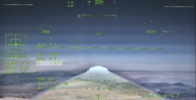 Pantalla del sistema de visión externa del avión X-59 de la NASA durante su primer vuelo supersónico